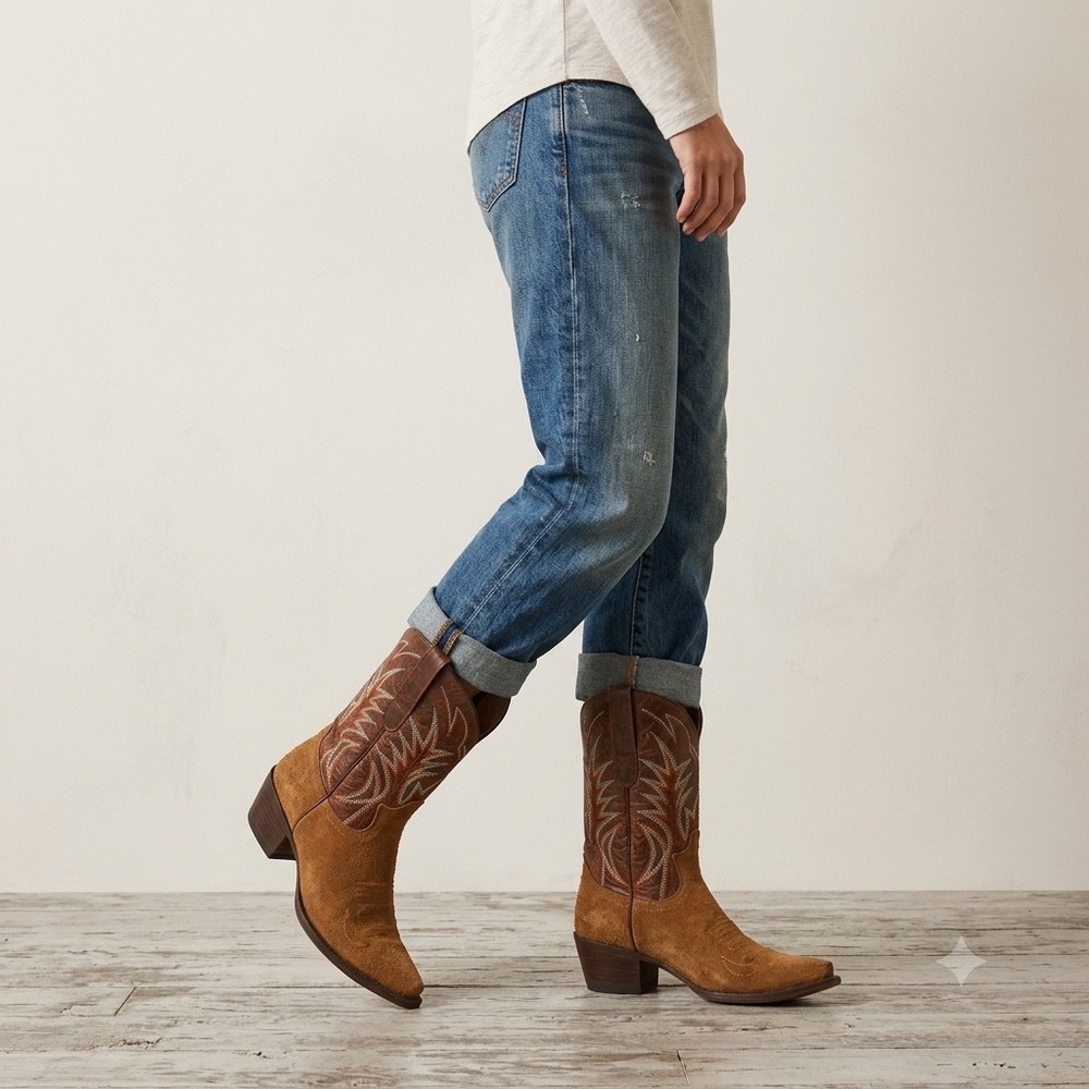 Junk Gypsy by Lane Spitfire Brown Suede Leather Western Boots JG0003A Womens 8.5